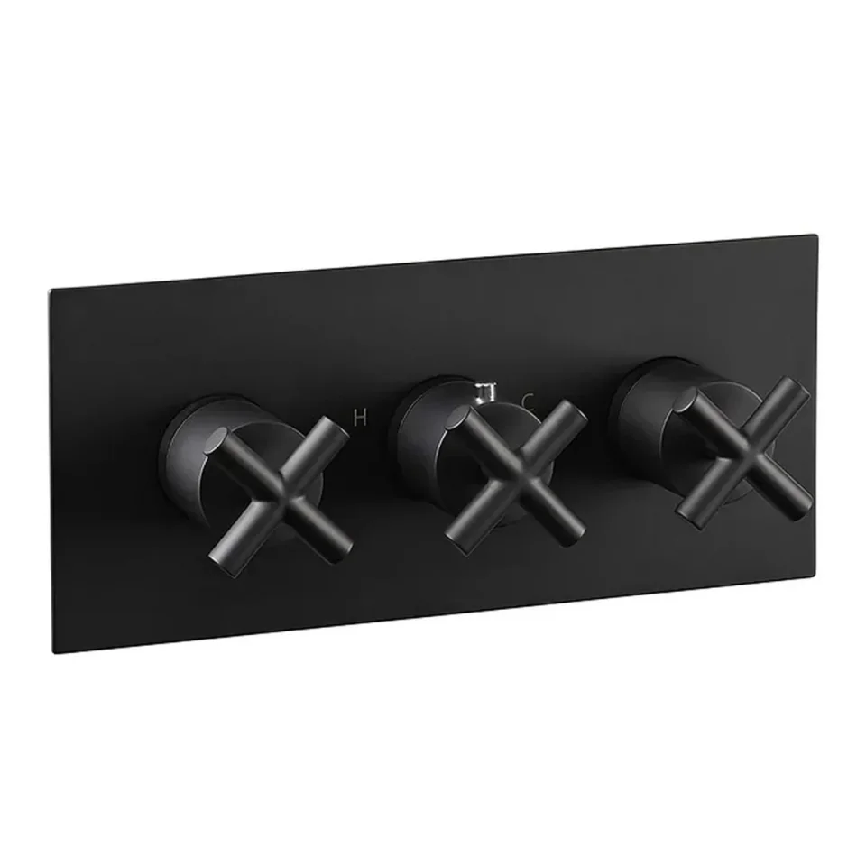 Just Taps Solex Concealed 2 Option Horizontal Valve Matt Black product image - Image 1
