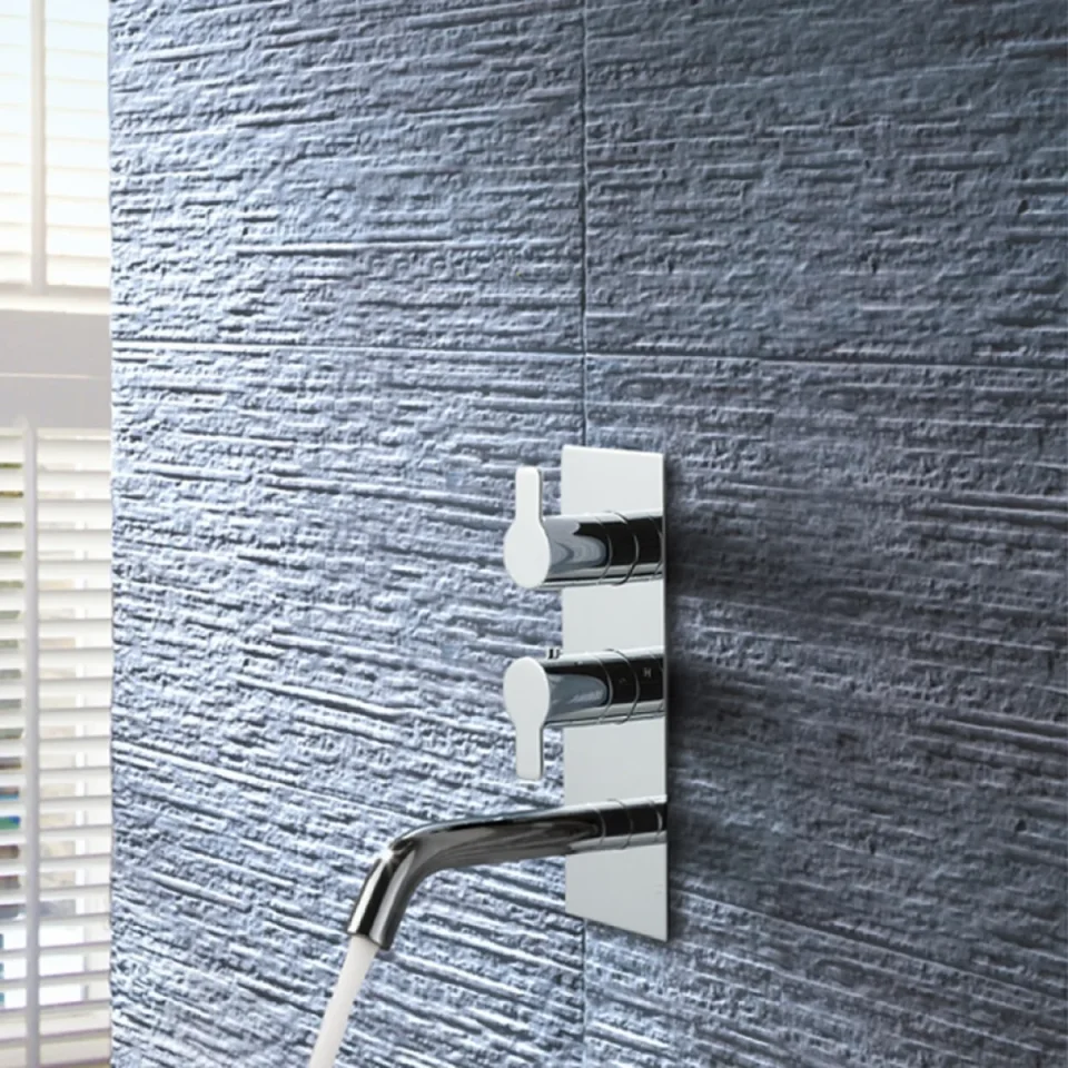 Just Taps Amore Thermostatic Concealed 2 Outlet Valve Att. Spout Chrome product image - Image 1