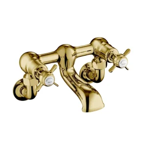 Just Taps Grosvenor Pinch Wall Mounted Bath Filler Light Gold