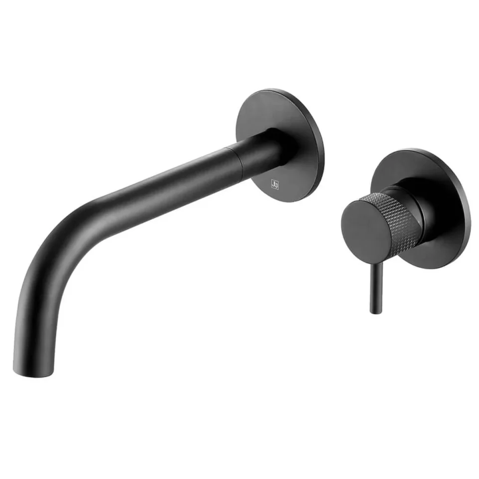 Just Taps Vos Single Lever Wall Mounted Basin Mixer Mm Slim Spout With Designer Handle product image - Image 1