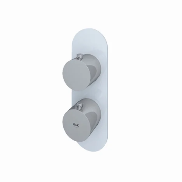 Rak Feeling Round Single Outlet Thermostatic Concealed Shower Valve In White