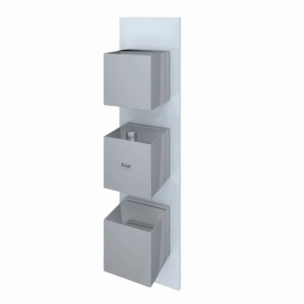 Rak Feeling Square Dual Outlet Thermostatic Concealed Shower Valve In White