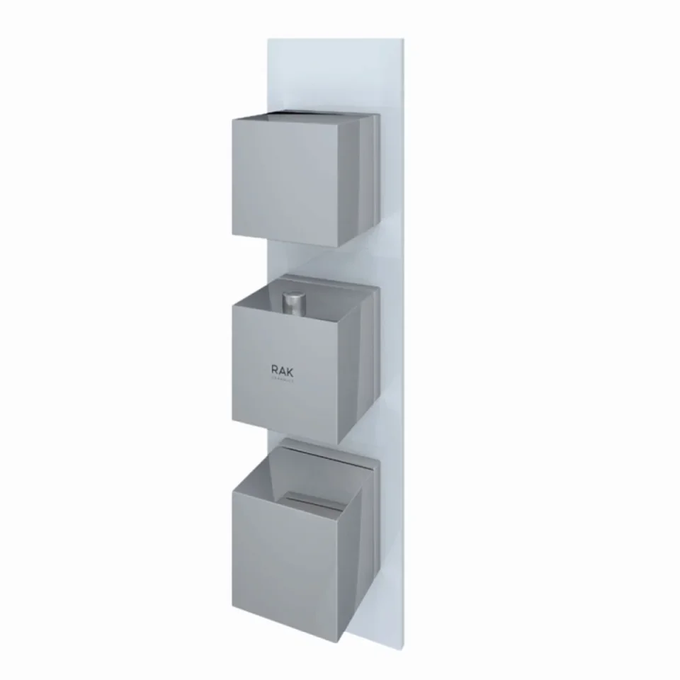 Rak Feeling Square Dual Outlet Thermostatic Concealed Shower Valve In White product image - Image 1