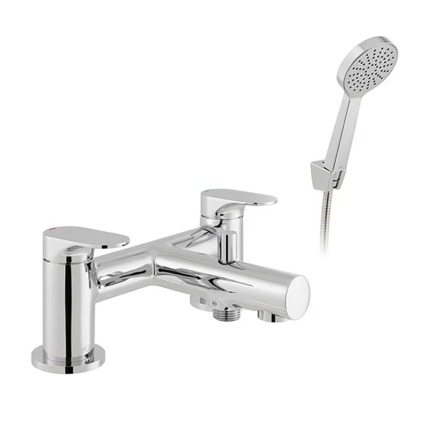 Vado Axces Metiz Deck Mounted Bath Shower Mixer + Shower Kit Chrome