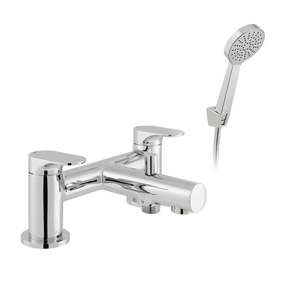 Vado Axces Metiz Deck Mounted Bath Shower Mixer + Shower Kit Chrome product image - Image 1