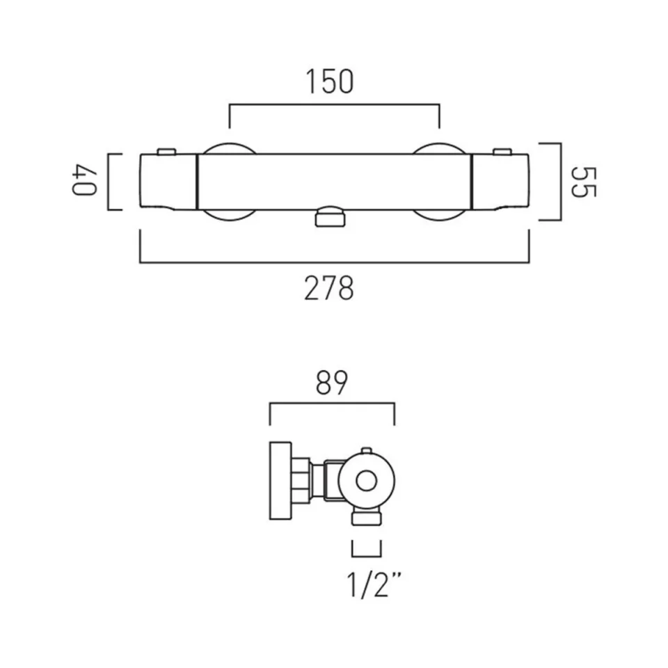 Vado Axces Sirkel Exposed Thermostatic Shower Valve Chrome detail view - Image 2