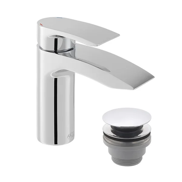 Vado Axces Rowe Mono Basin Mixer + Push Basin Waste Chrome