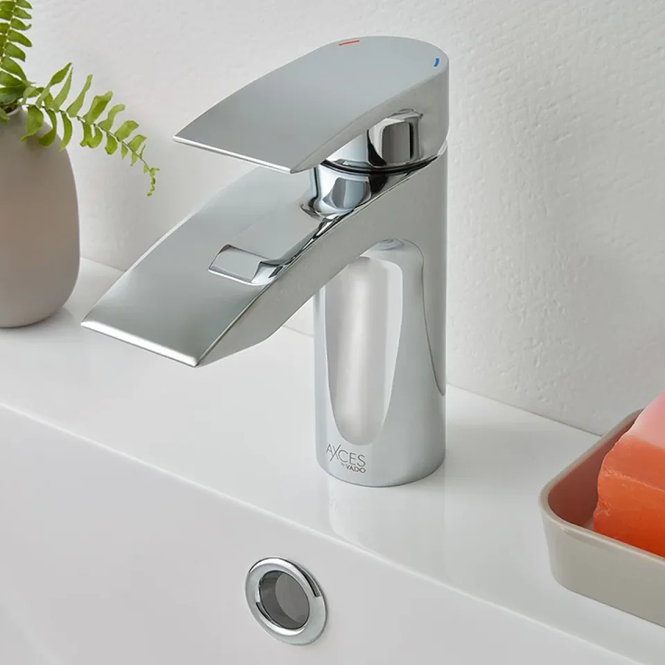 Vado Axces Rowe Mono Basin Mixer + Push Basin Waste Chrome detail view - Image 3