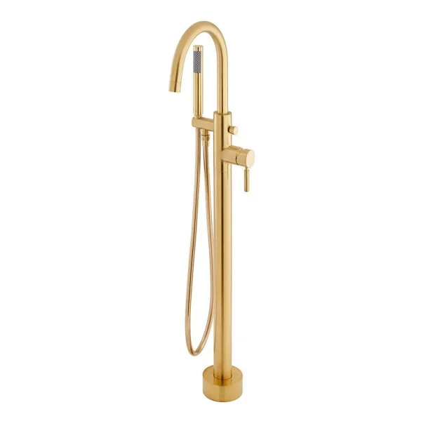 Vado Individual Origins Floor Standing Bath Shower Mixer Brushed Gold
