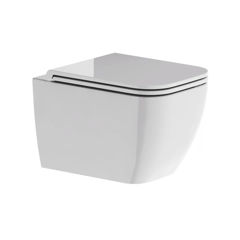 Britton Square Wall Hung Pan Rimless Inc Seat And Fixings product image - Image 1