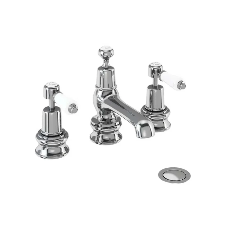Burlington Qt Kensington 3h Basin Mixer Chrome detail view - Image 2
