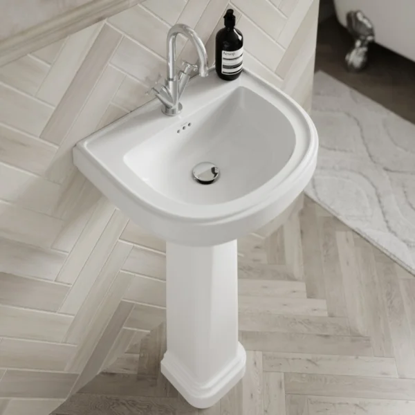 Burlington Riviera 58cm D Shape Basin Nth White