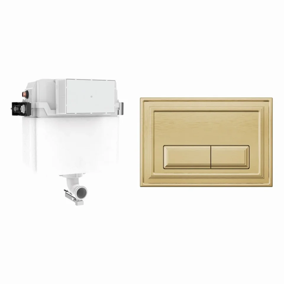 Crosswater ONEBOX- Belgravia Cistern Set 1 Brushed Brass product image - Image 1