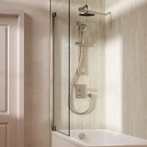 Crosswater Crossbox Shower Set 10 Brushed Nickel 200mm