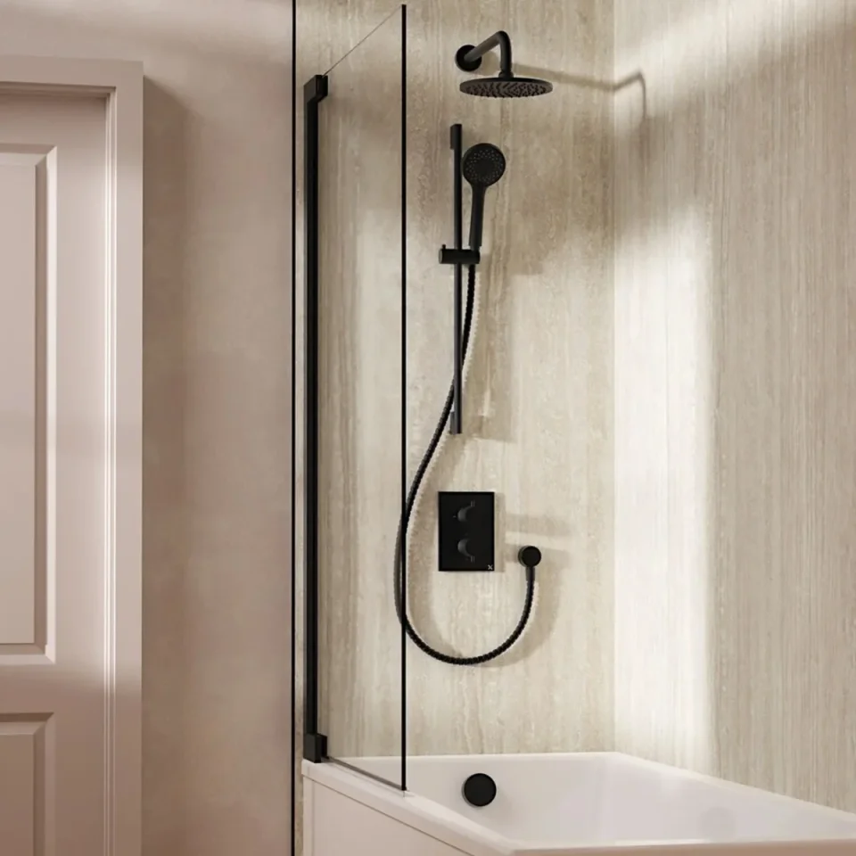 Crosswater Crossbox Shower Set 10 Matt Black 200mm product image - Image 1