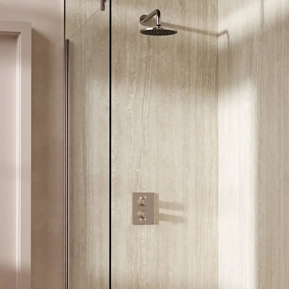 Crosswater Crossbox Shower Set 1 Brushed Nickel 200mm product image - Image 1