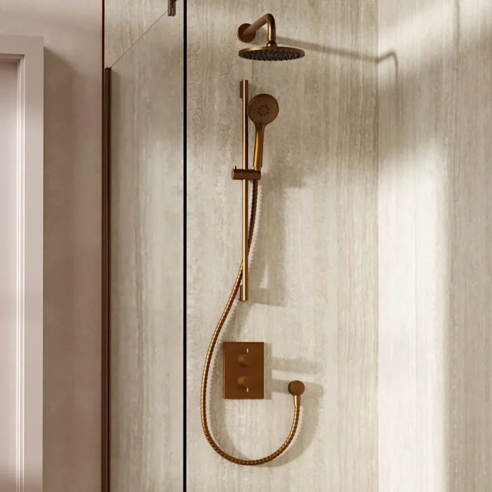Crosswater Crossbox Shower Set 4 Brushed Bronze 200mm product image - Image 1