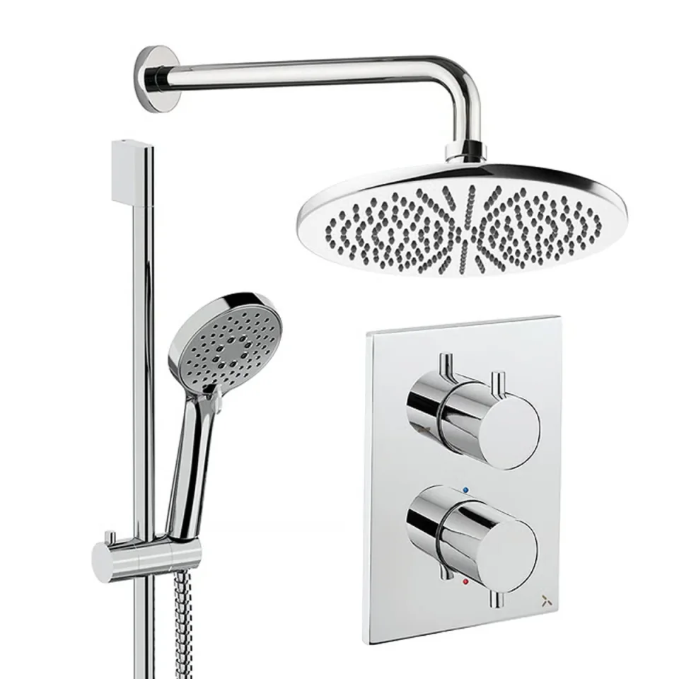 Crosswater Crossbox Shower Set 4 Chrome 300mm detail view - Image 2