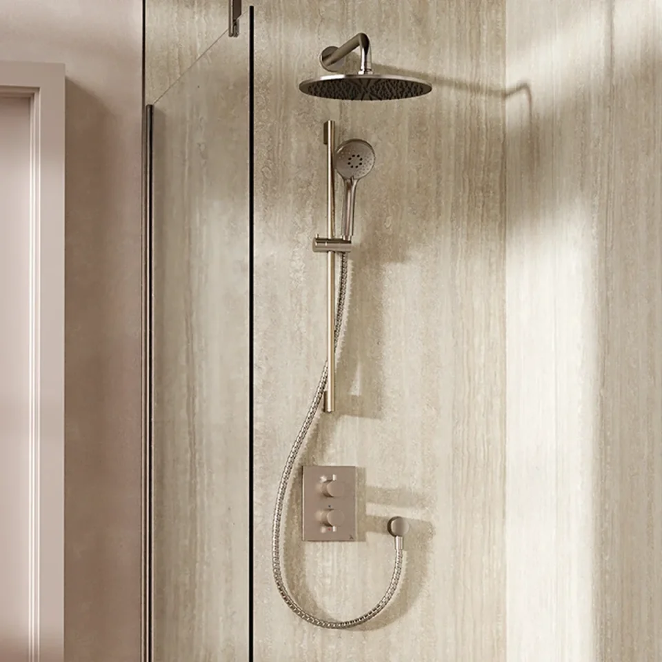 Crosswater Crossbox Shower Set 4 Brushed Nickel 300mm product image - Image 1