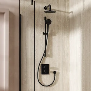 Crosswater Crossbox Shower Set 4 Matt Black 200mm