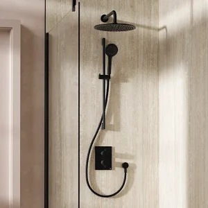 Crosswater Crossbox Shower Set 4 Matt Black 300mm