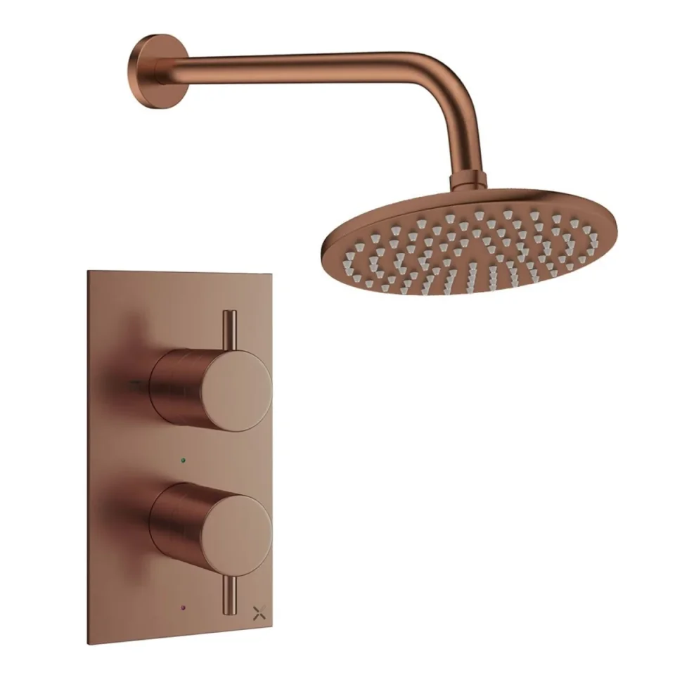 Crosswater Design Shower Set 1 Brushed Bronze 200mm product image - Image 1