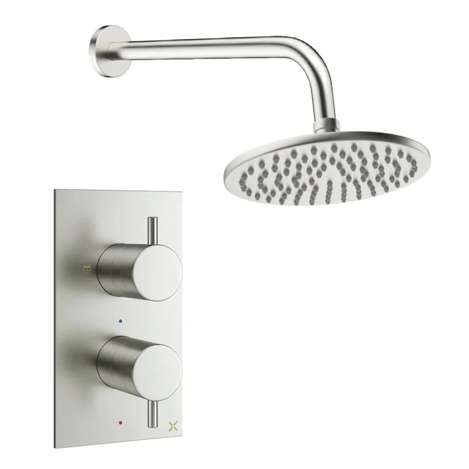Crosswater Design Shower Set 1 Brushed Nickel 200mm product image - Image 1