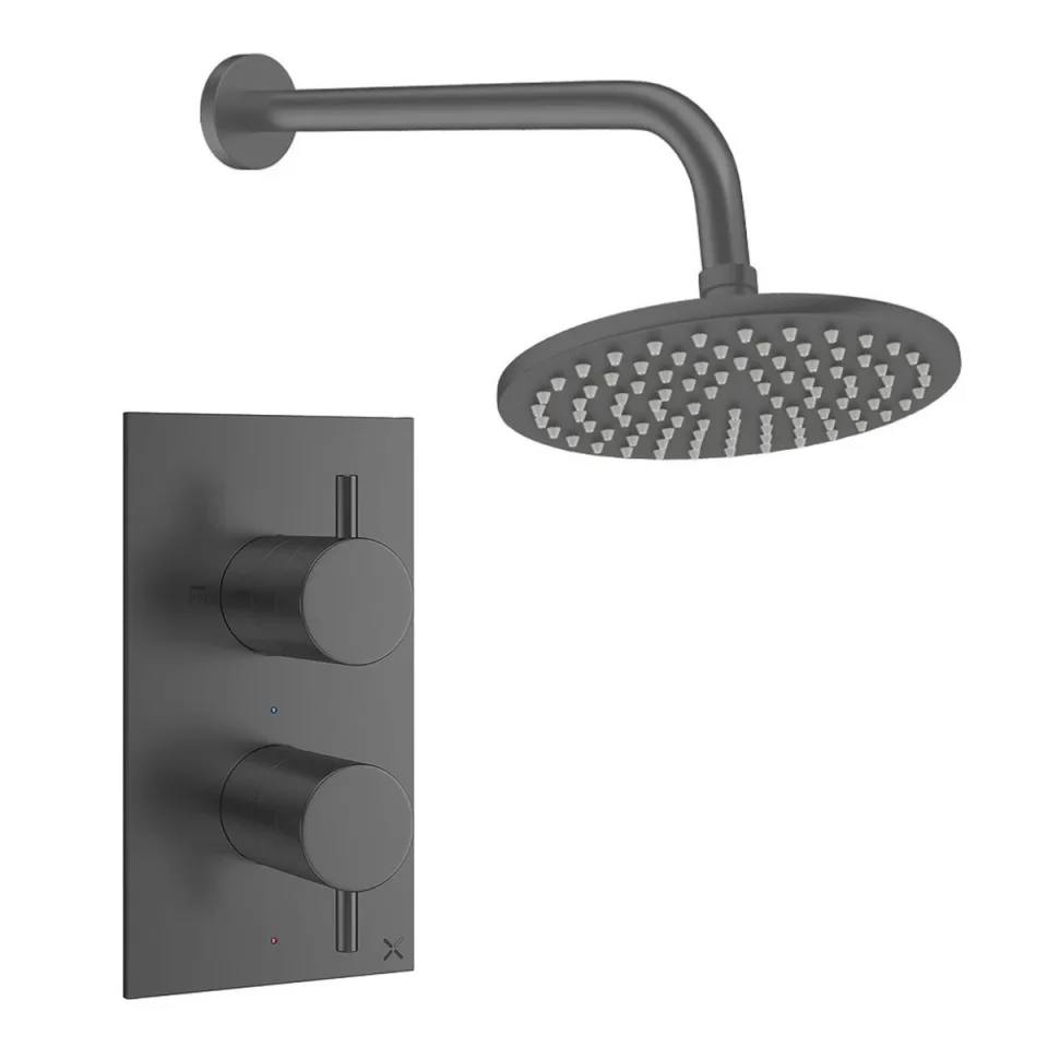 Crosswater Design Shower Set 1 Slate 200mm product image - Image 1