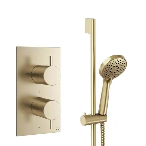 Crosswater Design Shower Set 2 Brushed Brass