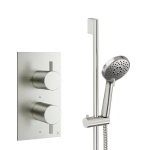 Crosswater Design Shower Set 2 Brushed Nickel