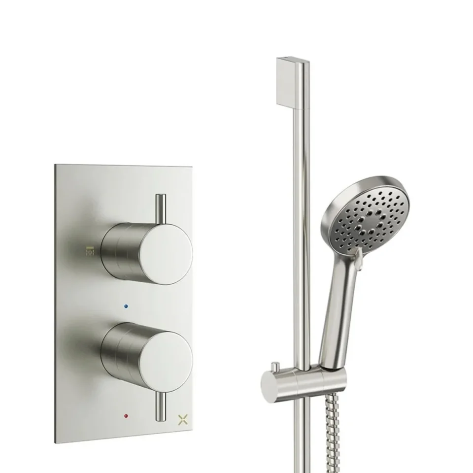 Crosswater Design Shower Set 2 Brushed Nickel product image - Image 1