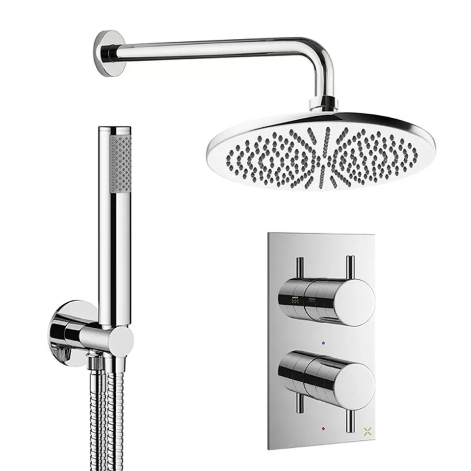 Crosswater Design Shower Set 3 Chrome 300mm detail view - Image 2