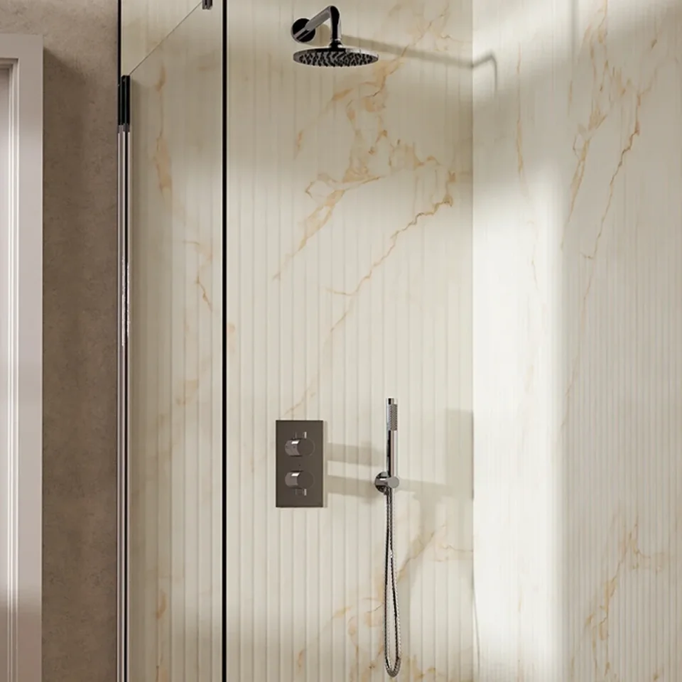 Crosswater Design Shower Set 3 Chrome 200mm product image - Image 1