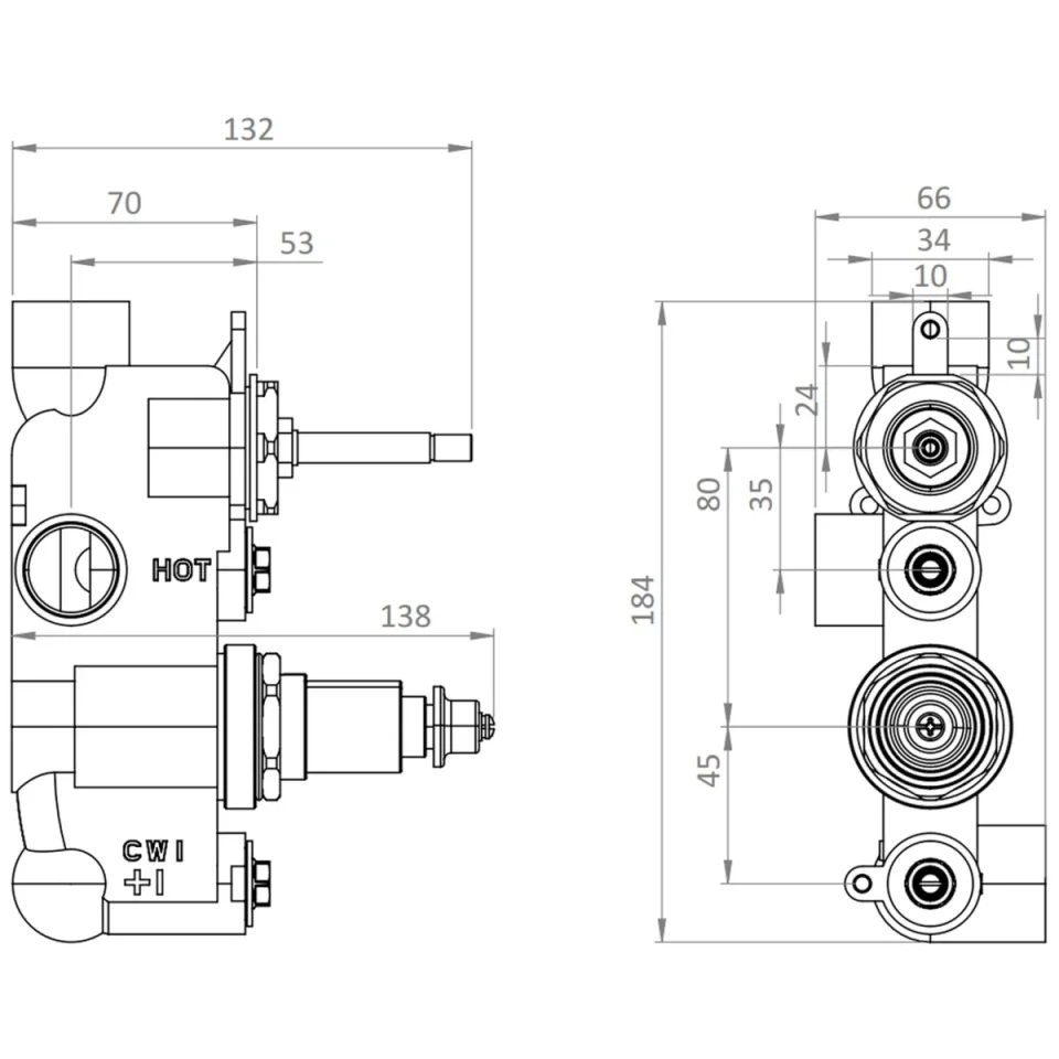 Crosswater Design Shower Set 3 Chrome 200mm detail view - Image 3