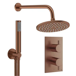 Crosswater Design Shower Set 3 Brushed Bronze 200mm