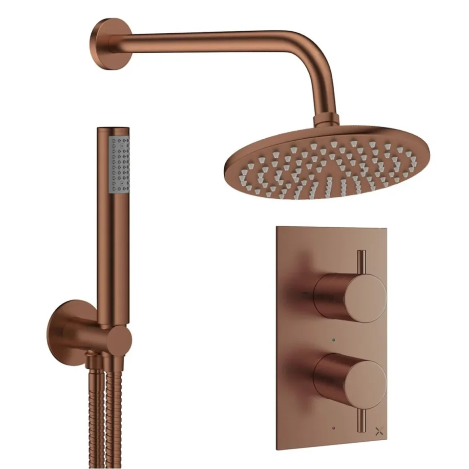 Crosswater Design Shower Set 3 Brushed Bronze 200mm product image - Image 1