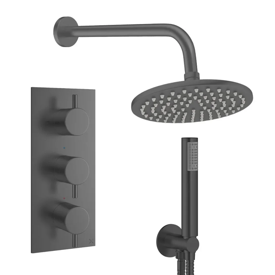 Crosswater Design Shower Set 7 Slate 200mm product image - Image 1