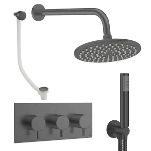Crosswater Design Shower Set 8 Slate 200mm