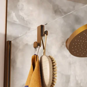 Crosswater Fold Single Hook Over Glass 8mm or 10mm Brushed Bronze