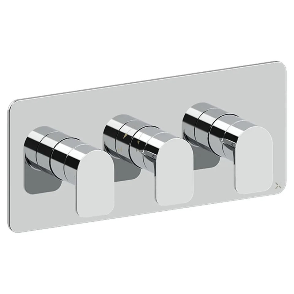 Crosswater Fuse 2 Outlet 3 Handle Landscape Valve & Trimset Chrome product image - Image 1