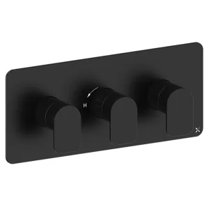 Crosswater Fuse 2 Outlet 3 Handle Landscape Valve & Trimset Matt Black
