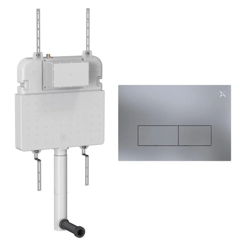 Crosswater Mpro Stainless Steel Cistern Set 2 Brushed Nickel product image - Image 1