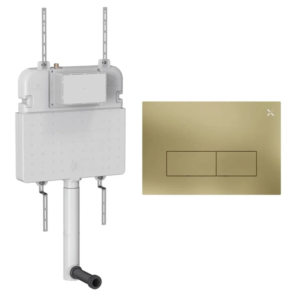 Crosswater Mpro Stainless Steel Cistern Set 2 Brushed Brass product image - Image 1