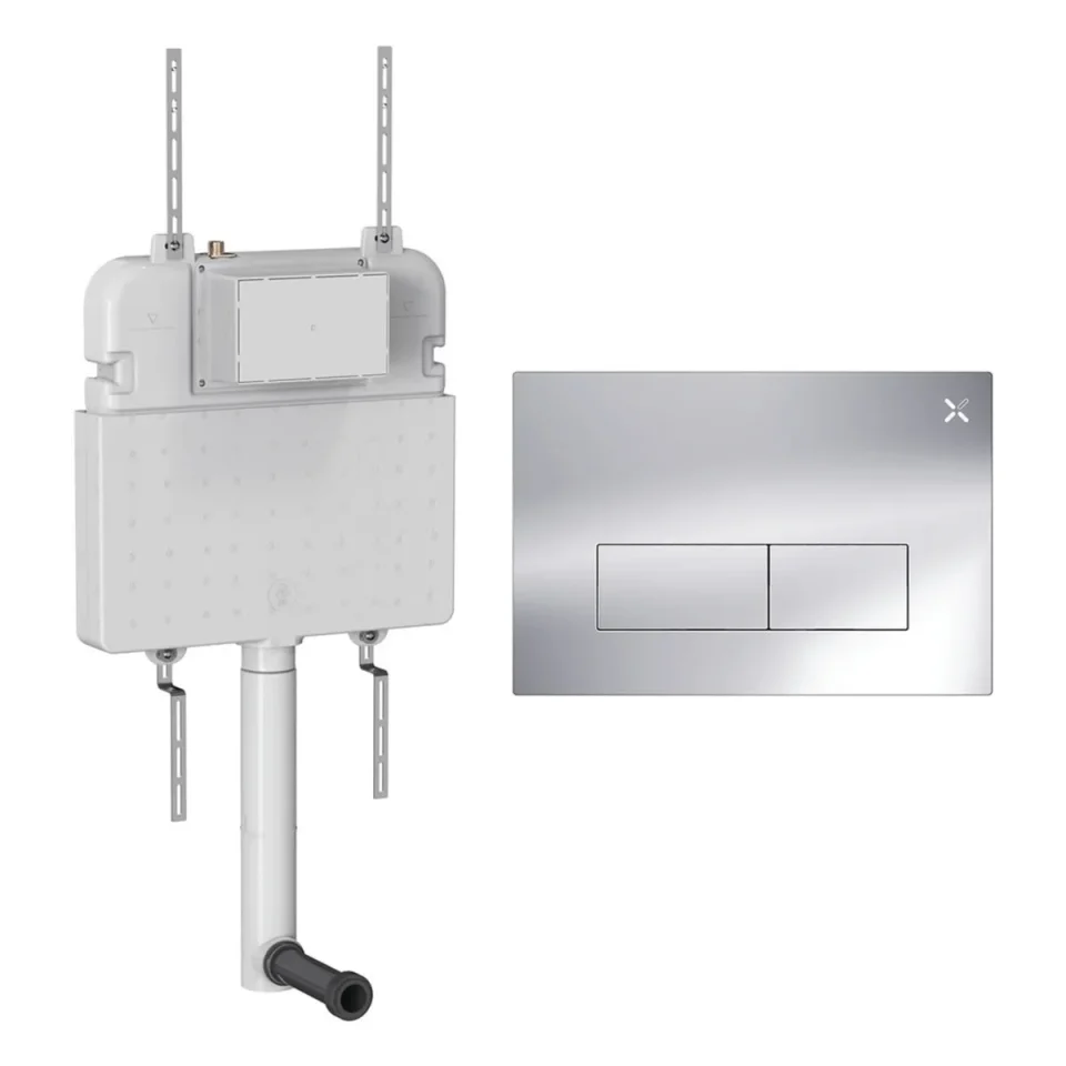 Crosswater Mpro Stainless Steel Cistern Set 2 Chrome product image - Image 1