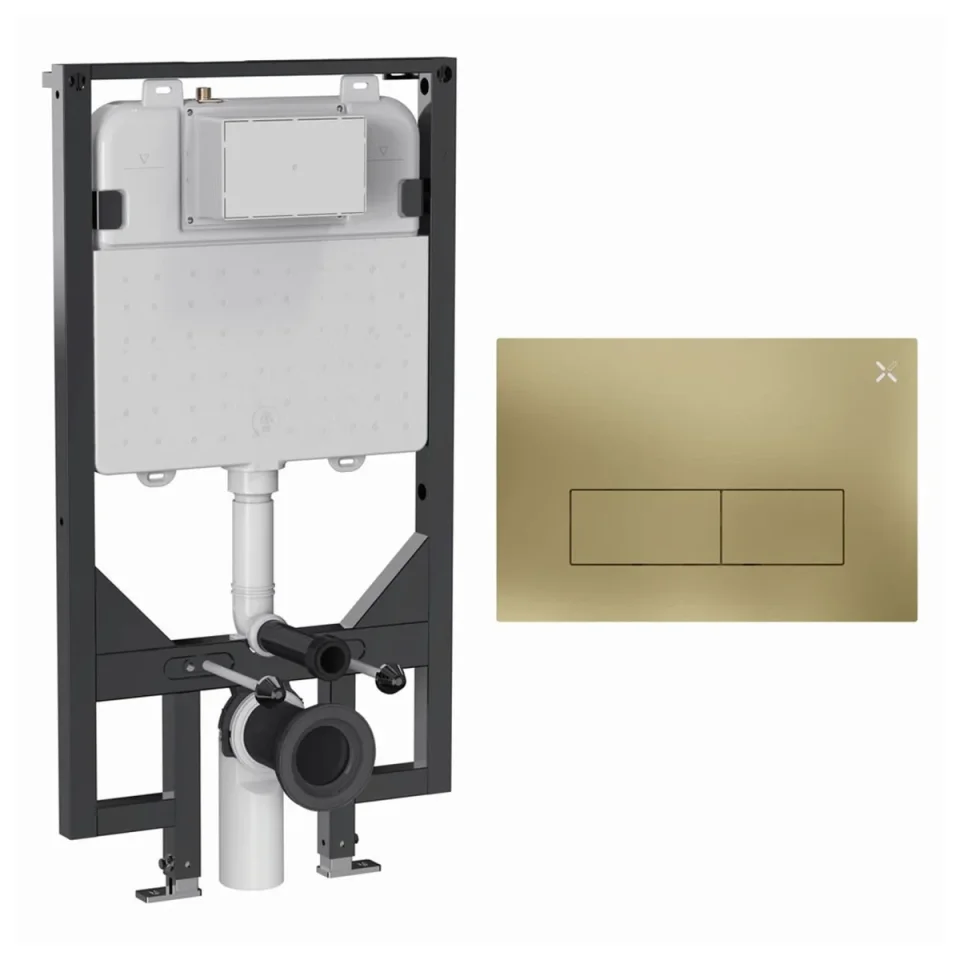 Crosswater Mpro Stainless Steel Frame Set 5 Brushed Brass product image - Image 1