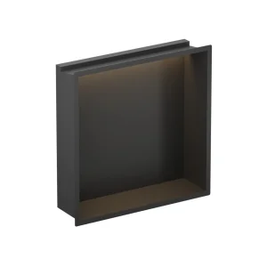 Crosswater Niches 305 X 305mm X 80mm With Led Light Strip Matt Black