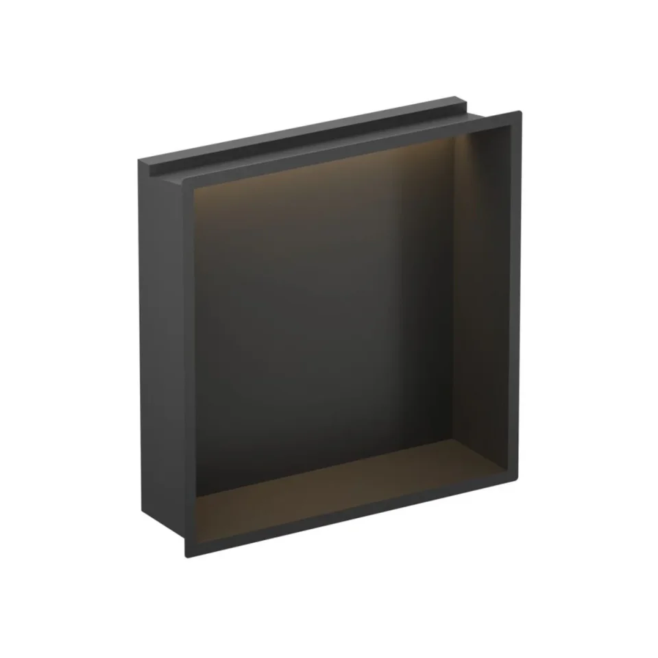 Crosswater Niches 305 X 305mm X 80mm With Led Light Strip Matt Black product image - Image 1