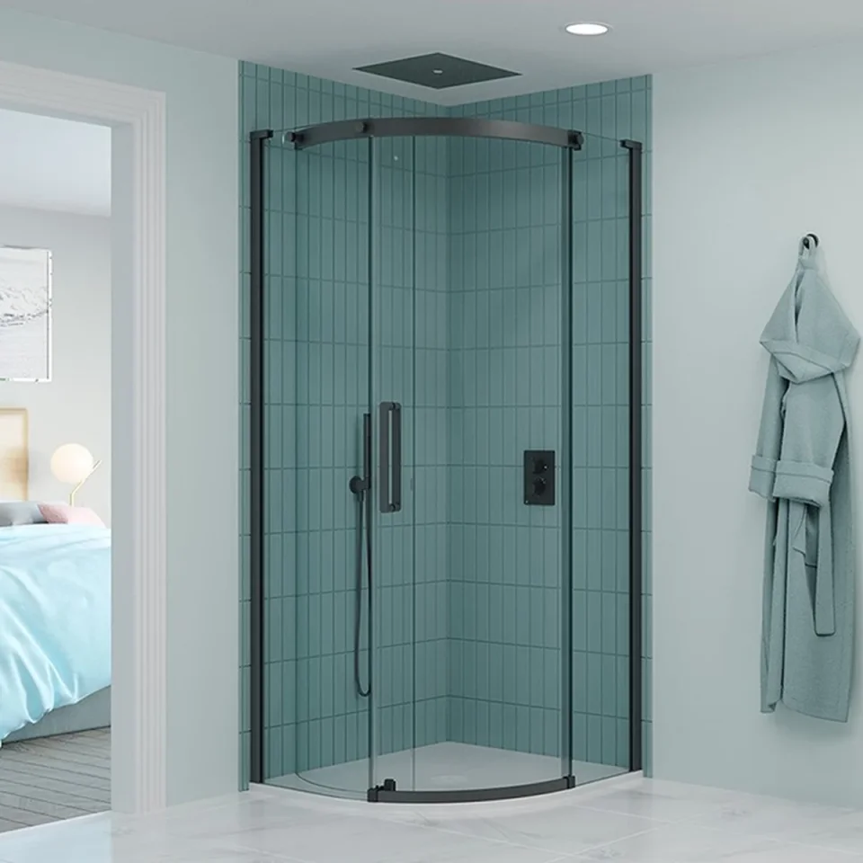 Crosswater Optix Quadrant 900 Right Hand Slate detail view - Image 2