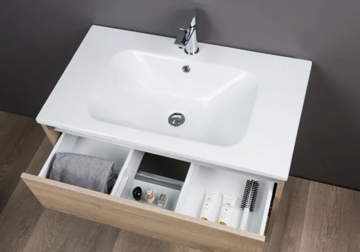 Faeber Monaco 810mm Round 2 Wall Hung Basin product image - Image 1