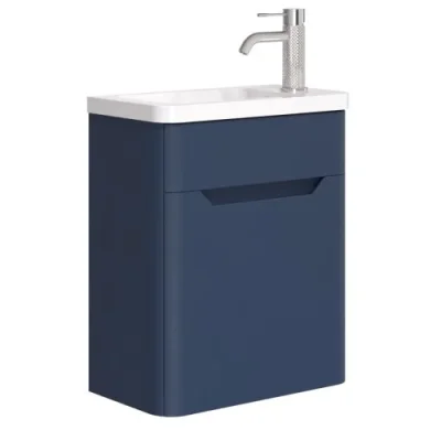 Cubico Eclipse 450mm Royal Blue Wall Hung Cloakroom Vanity Unit And Resin Basin product image - Image 9